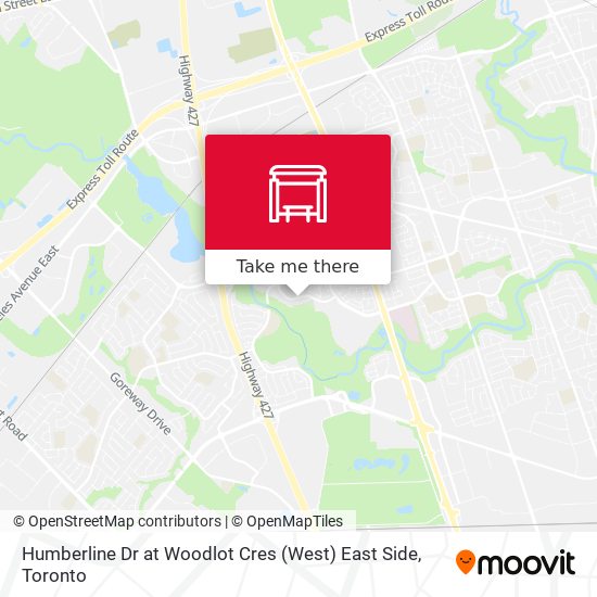 Humberline Dr at Woodlot Cres (West) East Side map