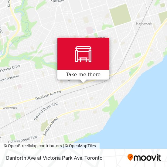 Danforth Ave at Victoria Park Ave map