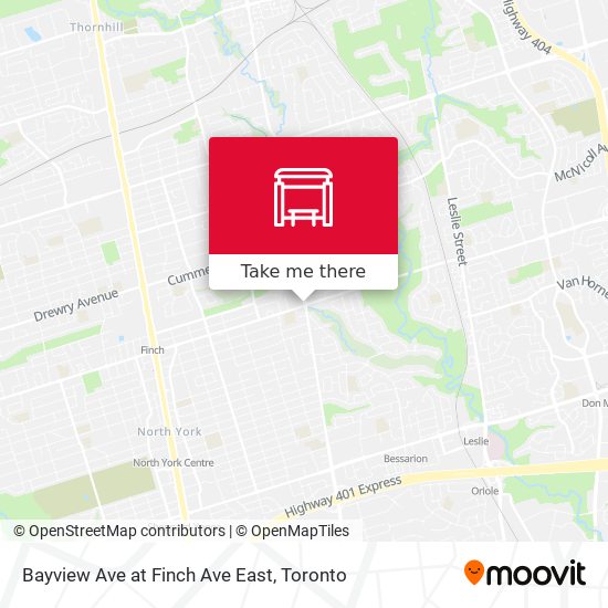 Bayview Ave at Finch Ave East map