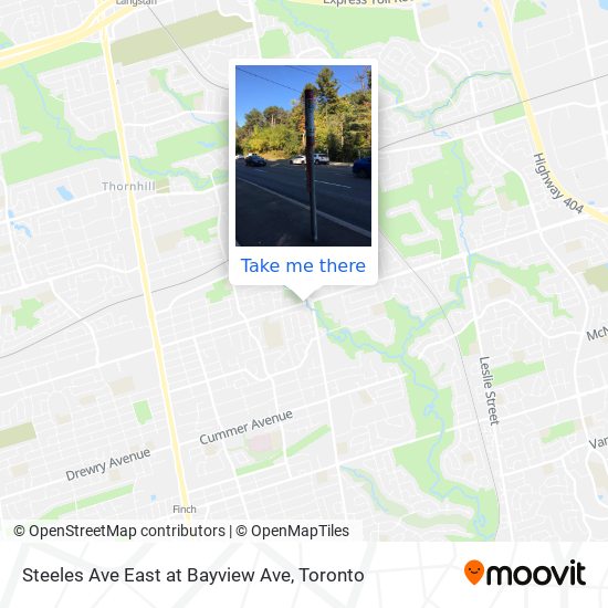 Steeles Ave East at Bayview Ave map
