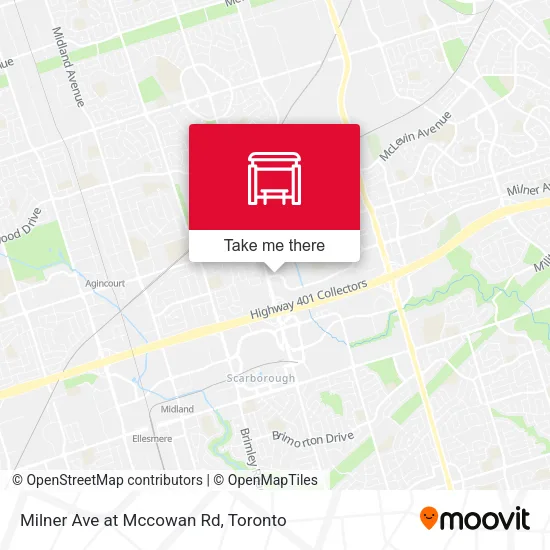 Milner Ave at Mccowan Rd map