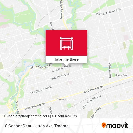 O'Connor Dr at Hutton Ave map