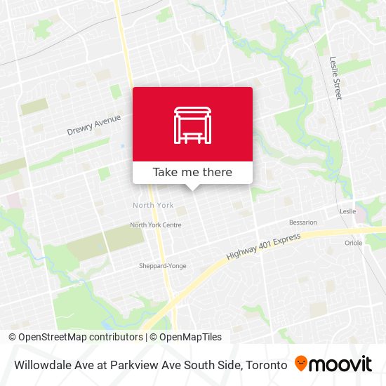 Willowdale Ave at Parkview Ave South Side map