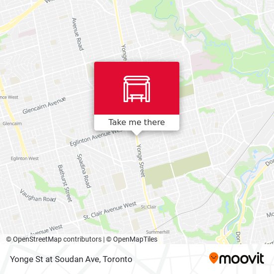 Yonge St at Soudan Ave map