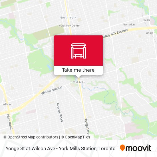 Yonge St at Wilson Ave - York Mills Station map