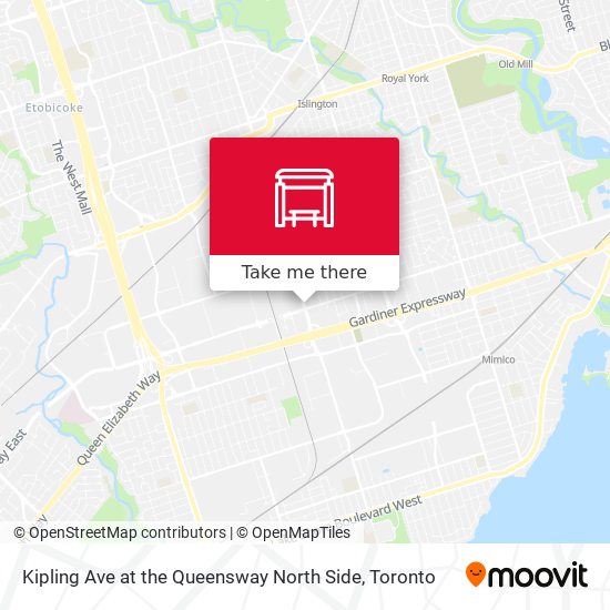 Kipling Ave at the Queensway North Side map