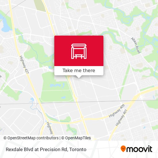 Rexdale Blvd at Precision Rd map