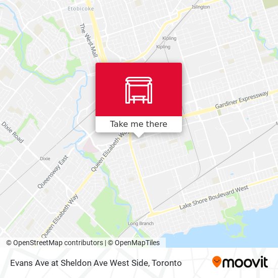 Evans Ave at Sheldon Ave West Side map