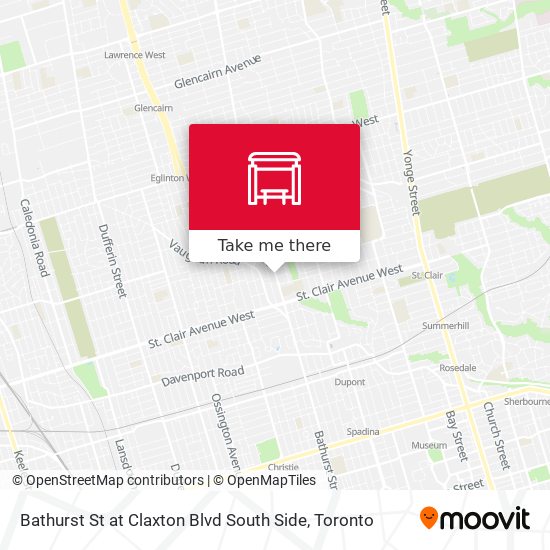 Bathurst St at Claxton Blvd South Side map