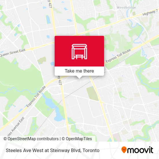 Steeles Ave West at Steinway Blvd map