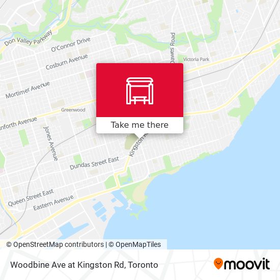 Woodbine Ave at Kingston Rd map