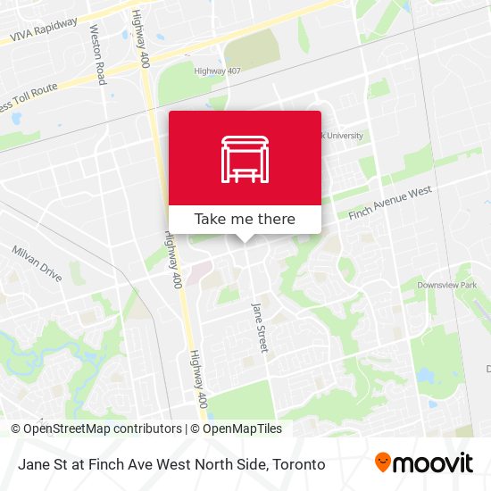 Jane St at Finch Ave West North Side map