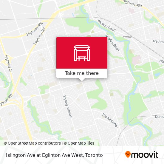 Islington Ave at Eglinton Ave West map