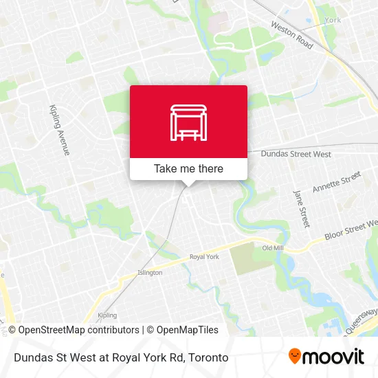 Dundas St West at Royal York Rd map