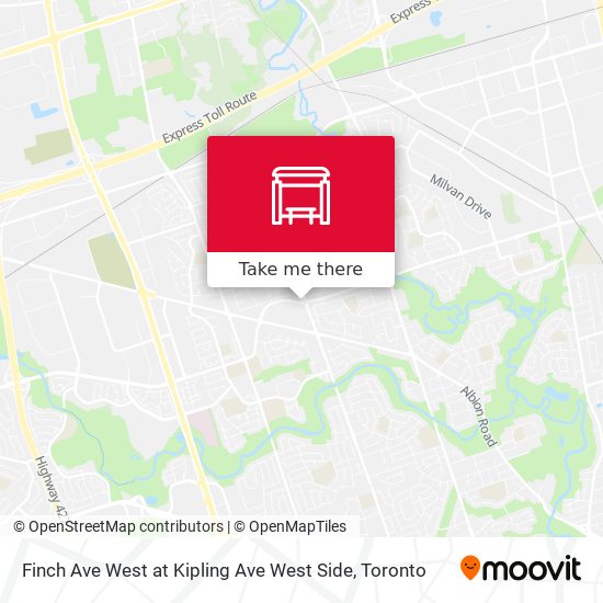 Finch Ave West at Kipling Ave West Side map