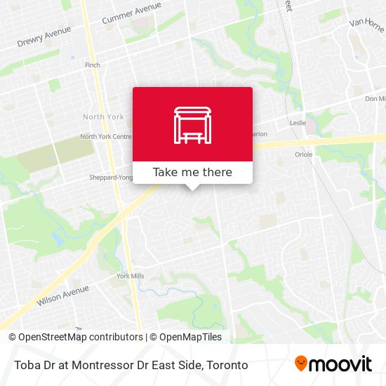 Toba Dr at Montressor Dr East Side map