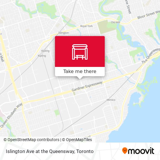 Islington Ave at the Queensway map