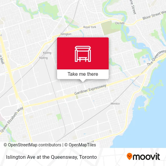 Islington Ave at the Queensway map