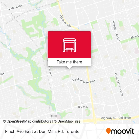 Finch Ave East at Don Mills Rd map