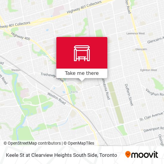 Keele St at Clearview Heights South Side map