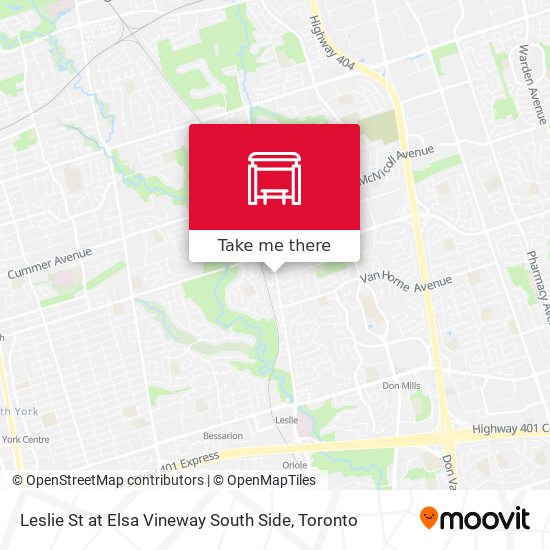 Leslie St at Elsa Vineway South Side map