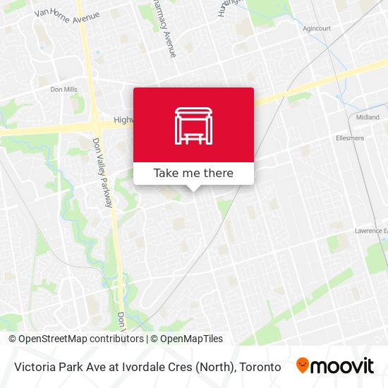 Victoria Park Ave at Ivordale Cres (North) map