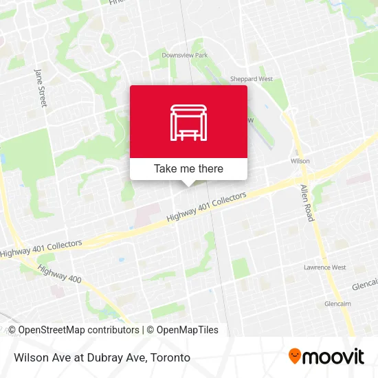 Wilson Ave at Dubray Ave map