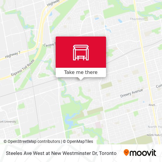 Steeles Ave West at New Westminster Dr map
