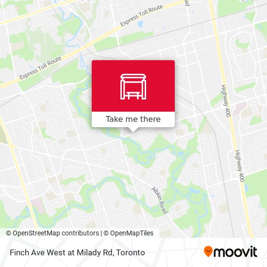 Finch Ave West at Milady Rd map