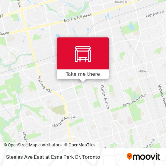 Steeles Ave East at Esna Park Dr map