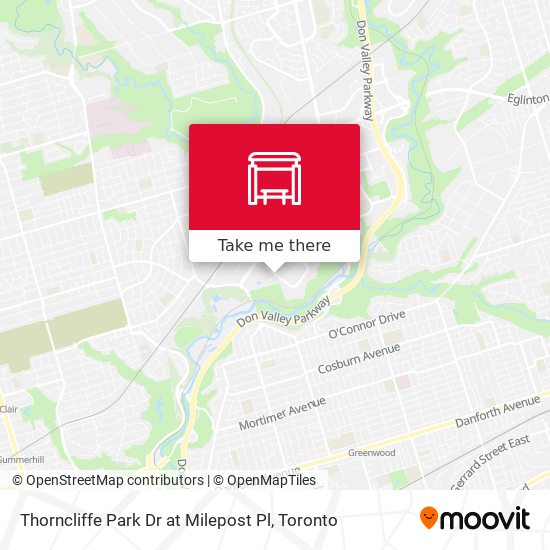 Thorncliffe Park Dr at Milepost Pl map