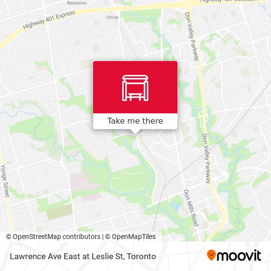 Lawrence Ave East at Leslie St map