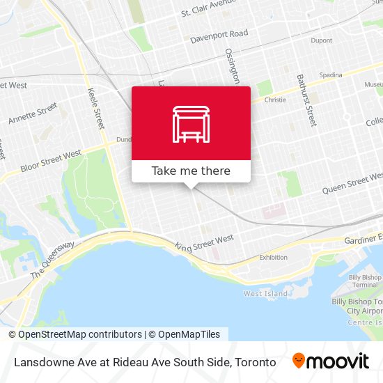 Lansdowne Ave at Rideau Ave South Side map