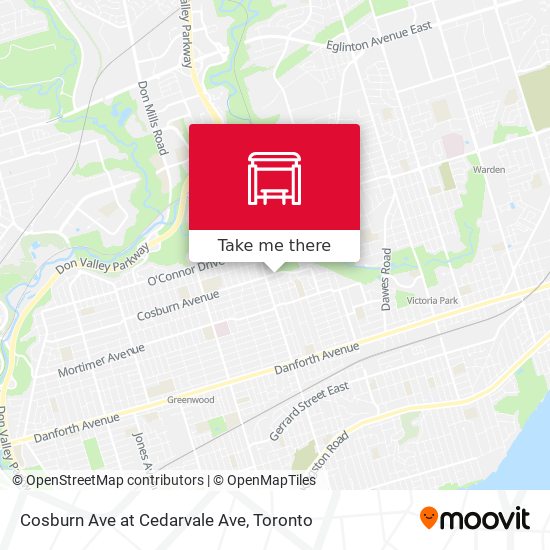 Cosburn Ave at Cedarvale Ave map
