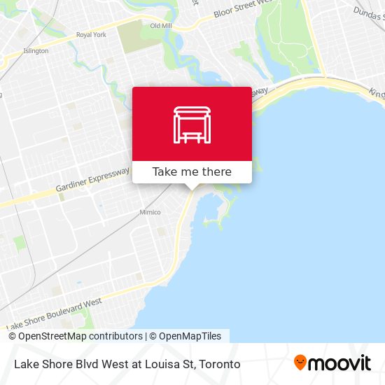 Lake Shore Blvd West at Louisa St map