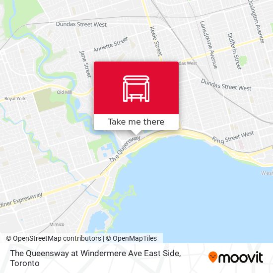 The Queensway at Windermere Ave East Side map