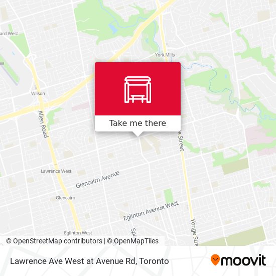 Lawrence Ave West at Avenue Rd map