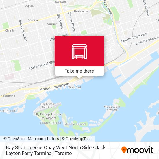 Bay St at Queens Quay West North Side - Jack Layton Ferry Terminal map