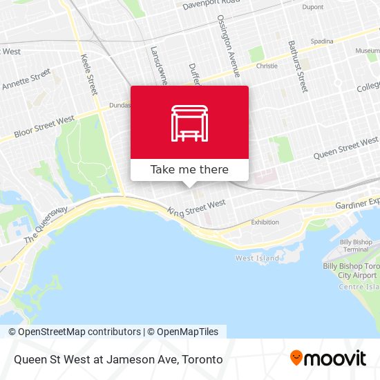 Queen St West at Jameson Ave map