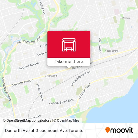 Danforth Ave at Glebemount Ave map
