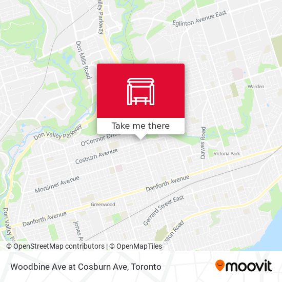 Woodbine Ave at Cosburn Ave map
