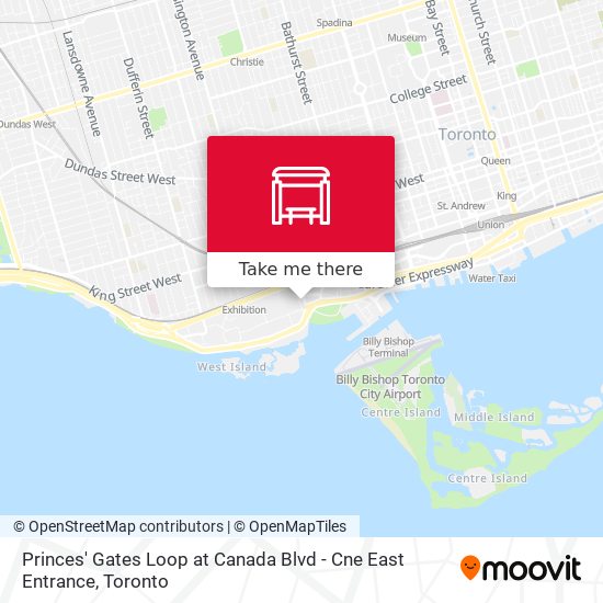 Princes' Gates Loop at Canada Blvd - Cne East Entrance map