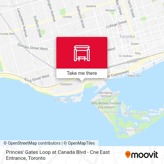 Princes' Gates Loop at Canada Blvd - Cne East Entrance map