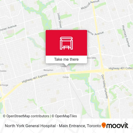 North York General Hospital - Main Entrance map