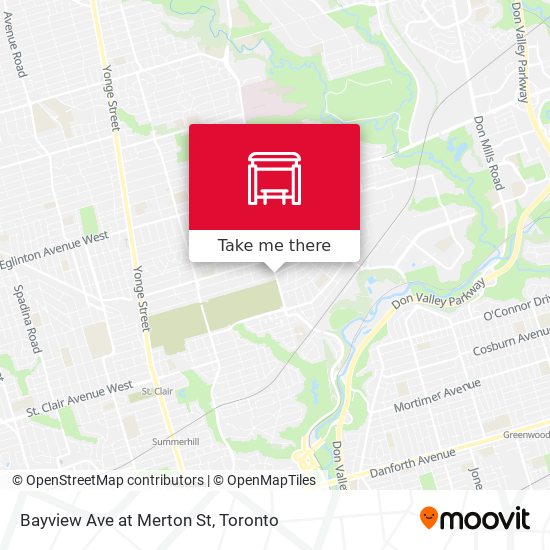 Bayview Ave at Merton St map
