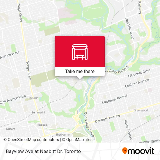 Bayview Ave at Nesbitt Dr map