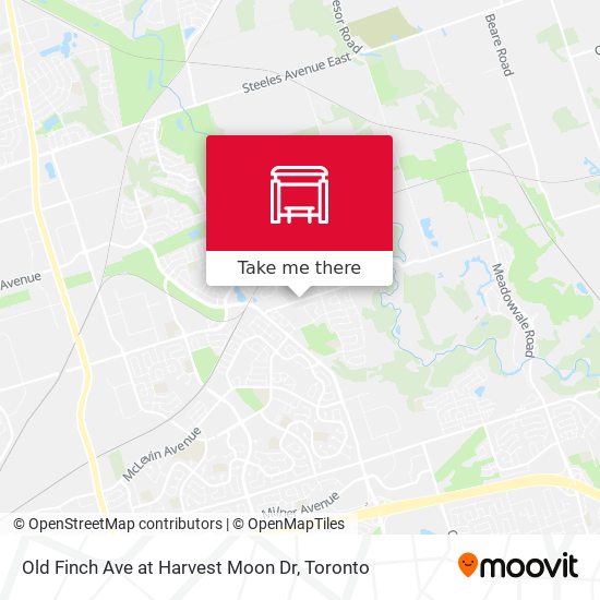 Old Finch Ave at Harvest Moon Dr map