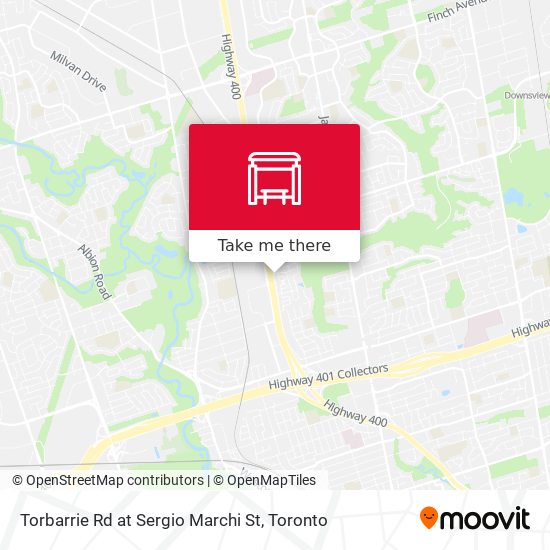 Torbarrie Rd at Sergio Marchi St map