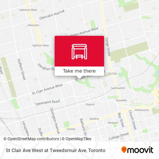 St Clair Ave West at Tweedsmuir Ave map