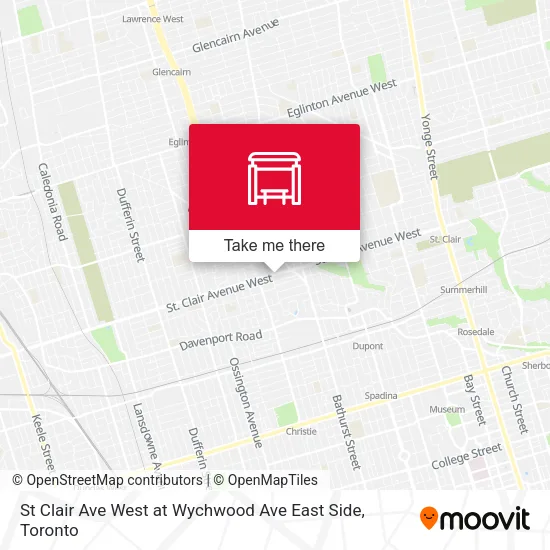 St Clair Ave West at Wychwood Ave East Side map